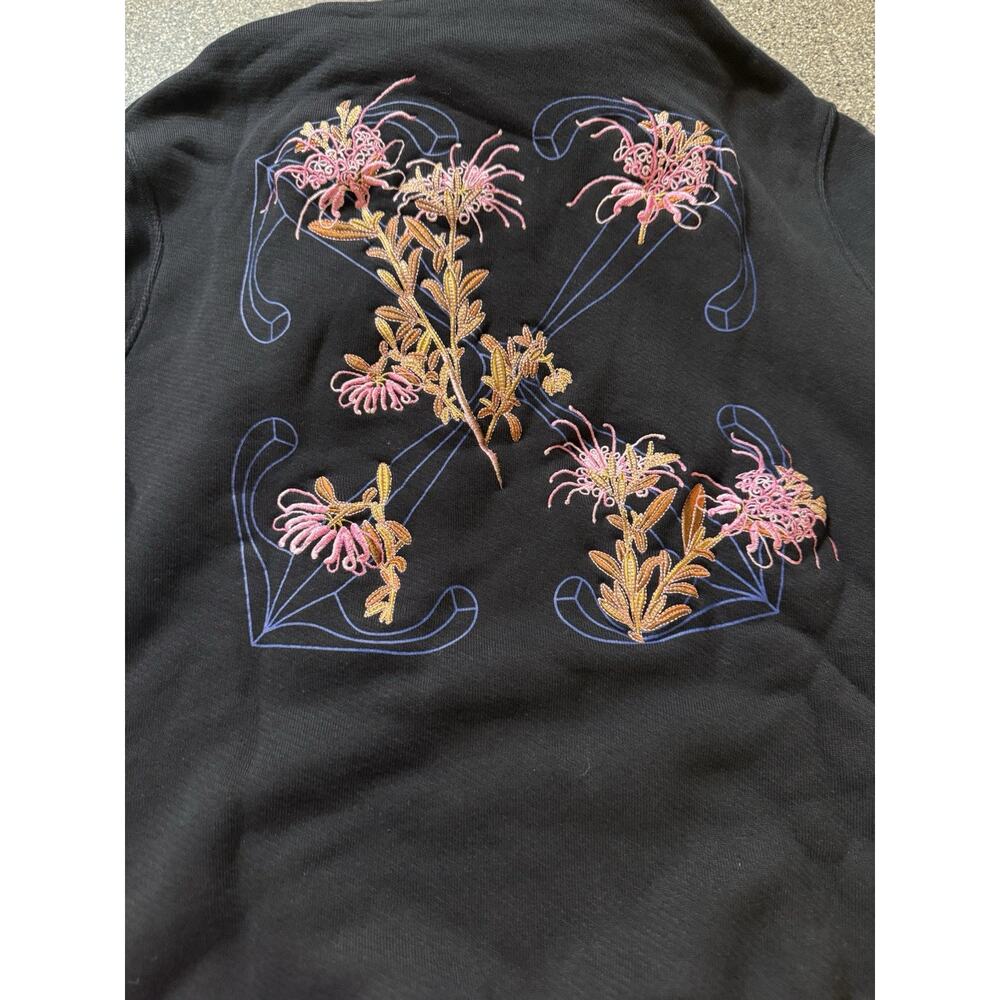 Off White Embroidered Floral Arrow Hoodie Woman’s XXS